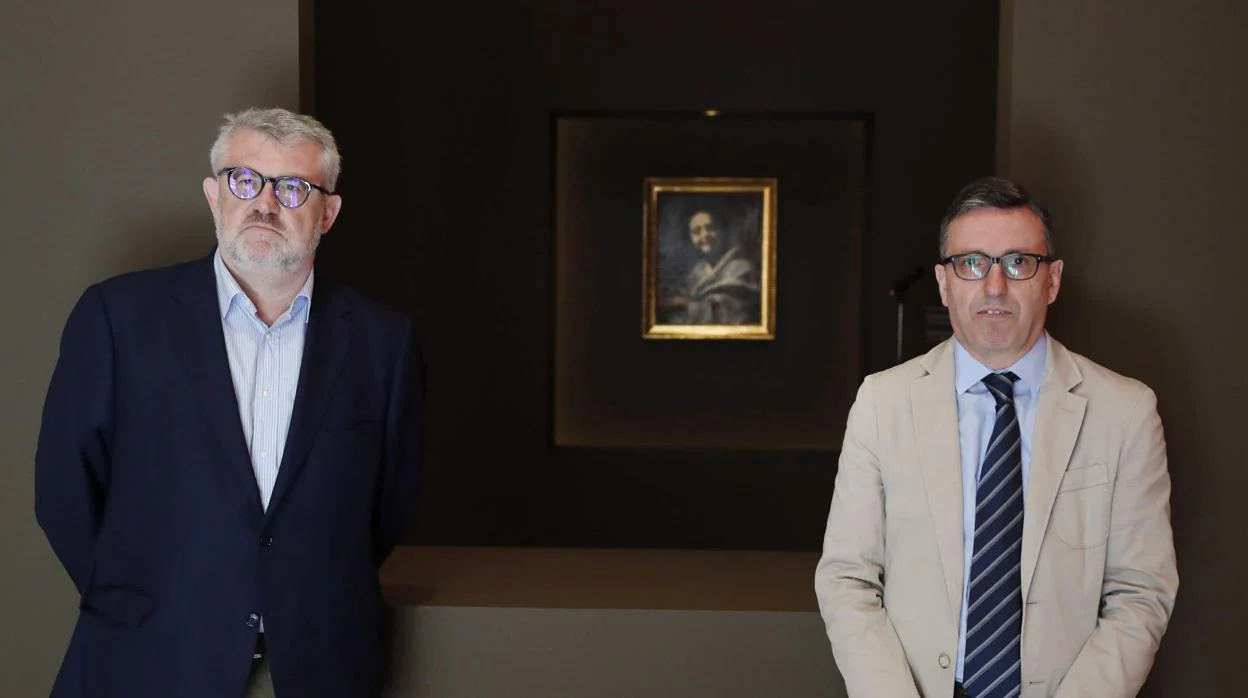 El director del Museo Nacional del Prado, Miguel Falomir (izquierda),junto al jefe de Conservación de Pintura Italiana y Francesa (hasta 1700), Andrés Úbeda de los Cobos