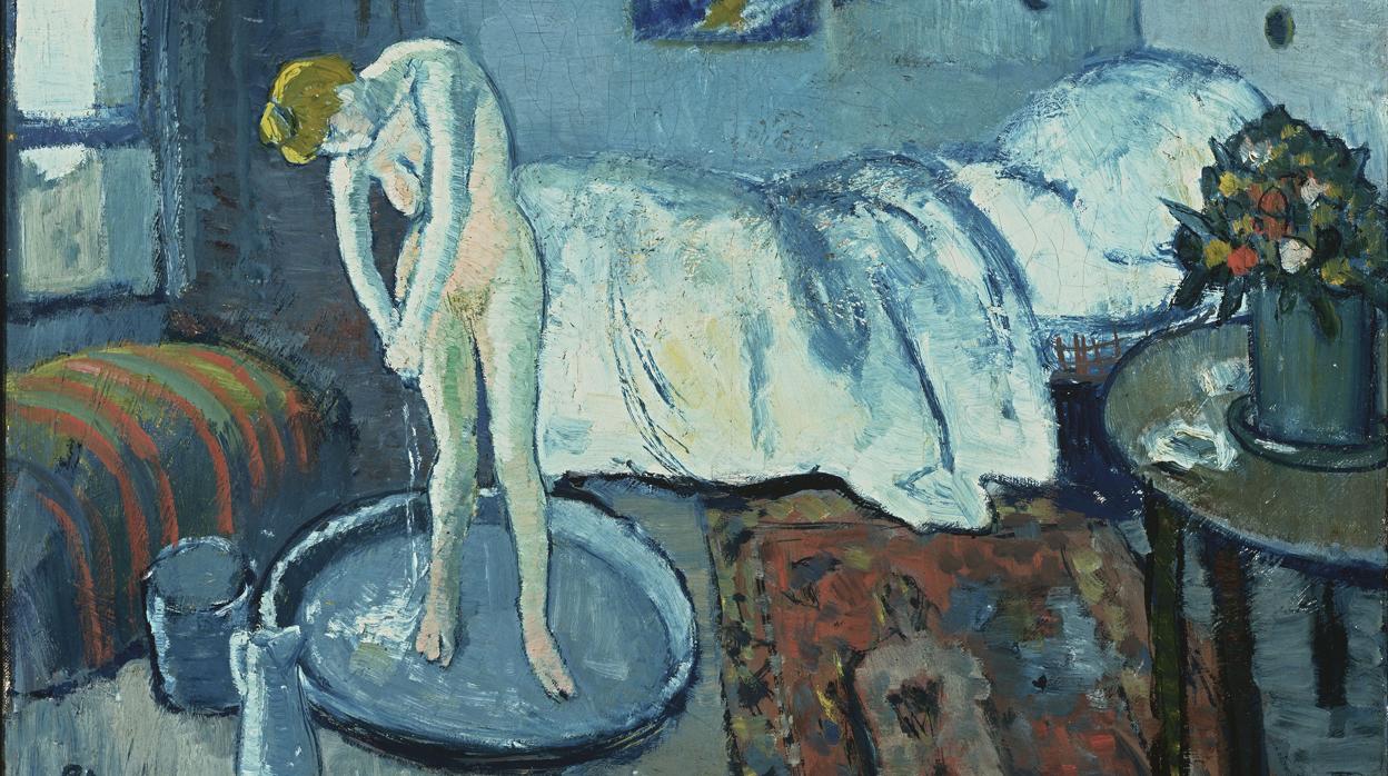 Detalle de «La habitación azul», de Picasso