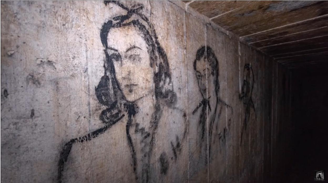 Descubren retratos de la Segunda Guerra Mundial en los muros de un búnker secreto
