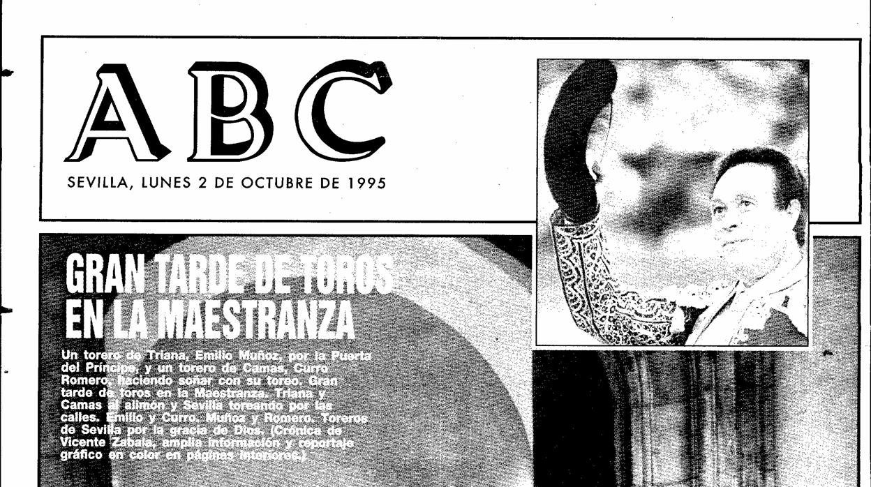 Portada de ABC de Sevilla del 2 de octubre de 1995