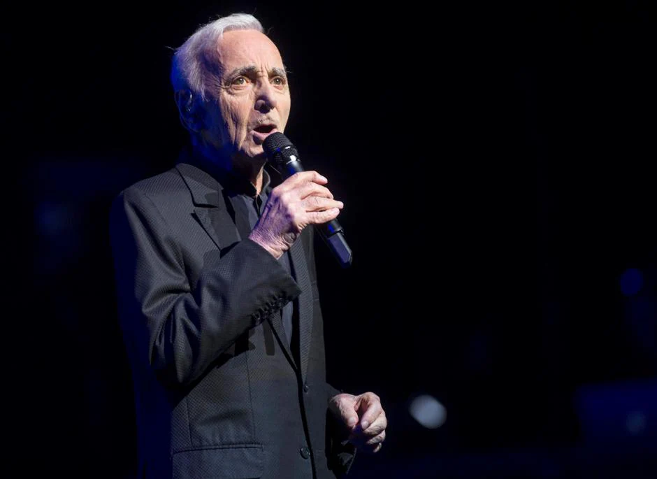 Aznavour, el pasado mes de abril, durante su actuación en el Liceu