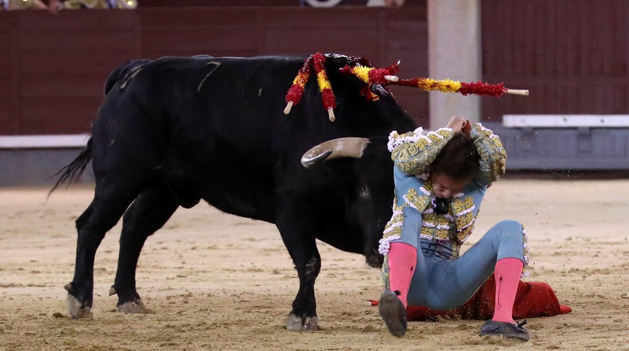 Ginés Marín, en el momento del percance