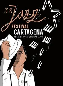 Cartel del Caratagena Jazz Festival 2018, diseñado por la artista Cristina Gil