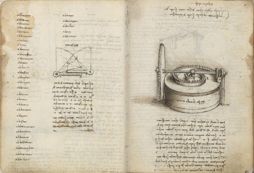 Manuscrito de Leonardo incluido en el «Códice Madrid I», un tratado de estática y mecánica