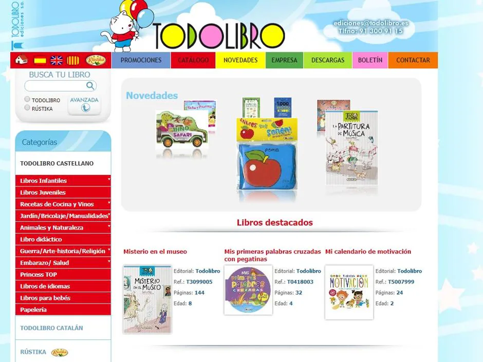 Pantallazo de la página web de Todolibro, editorial de los libros infantiles denunciados por FACUA