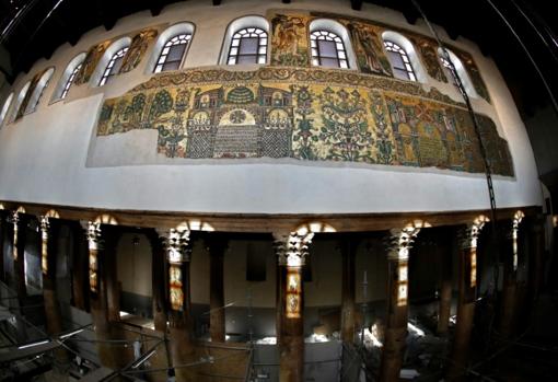 Mosaicos restaurados en la basílica de la Natividad de Belén