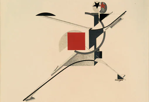 «El hombre nuevo», de El Lisitski. Diseño tridimensional del espectáculo electromecánico «Victoria sobre el sol», 1923