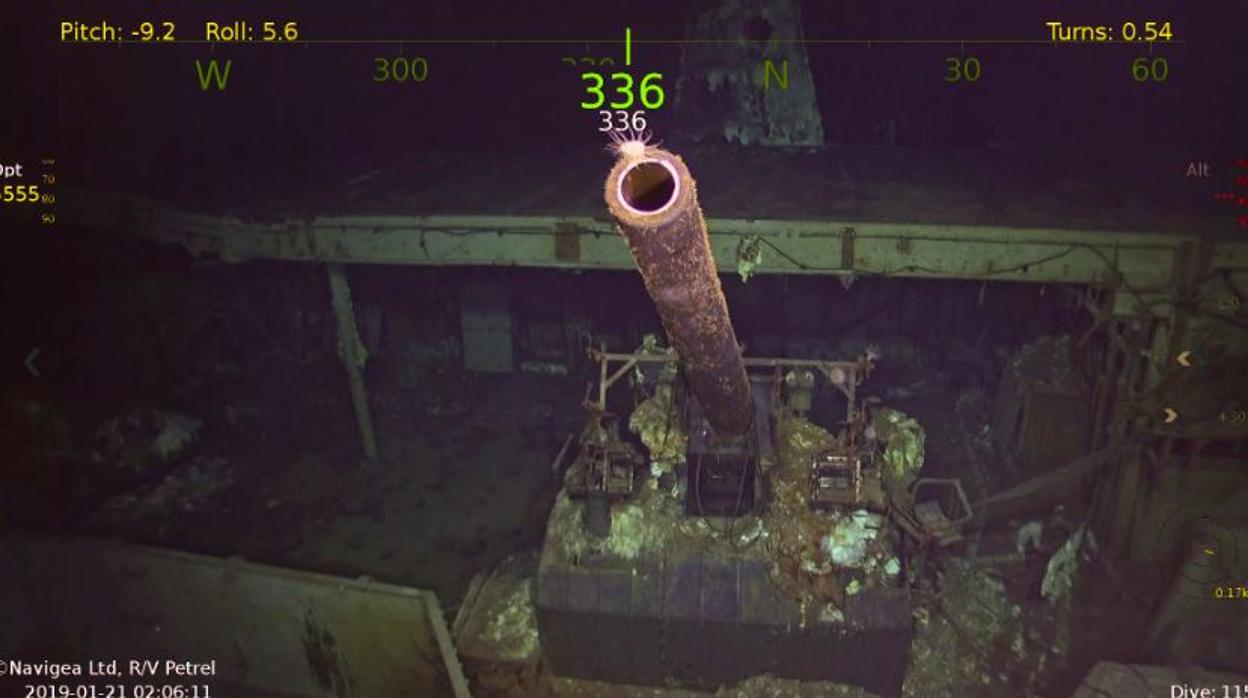 Los restos del USS Hornet, un portaaviones de la Segunda Guerra Mundial, encontrados a 5.400 metros