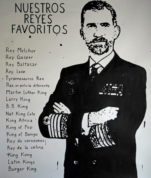 Una obra de ARCO asemeja a Felipe VI con King África, los Latin Kings o Burger King