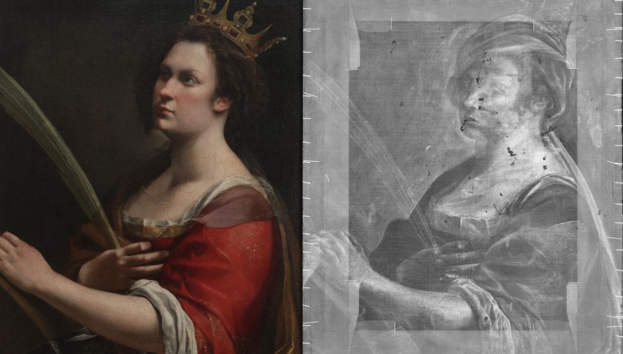 El retrato de Santa Catalina y el boceto inicial escondido
