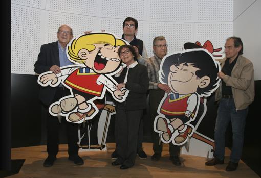 Ibáñez, Sergi Escobar, Javier Pérez Andújar y los hijos de Escobar, Carles y Montse.