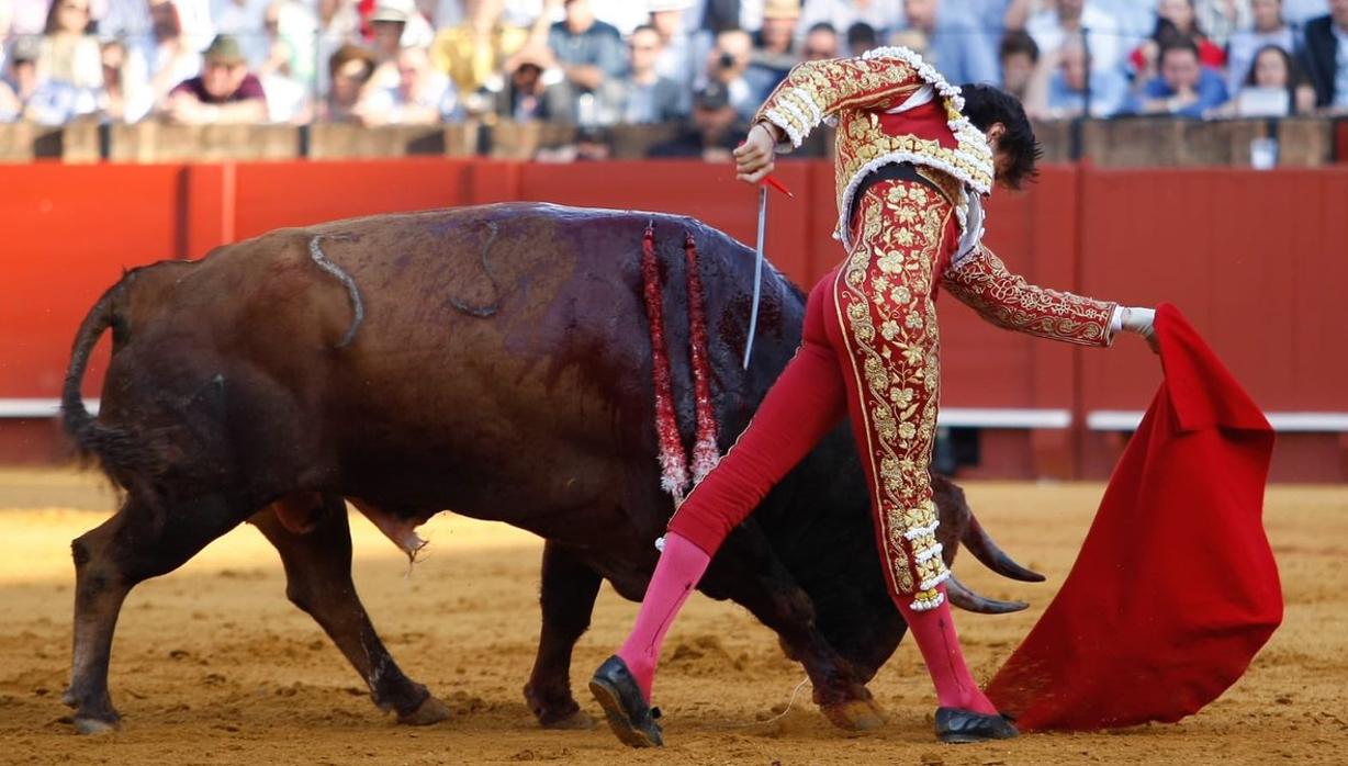 Roca Rey inicia de rodillas su faena al sexto