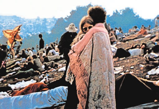 Una de las imágnes más icónicas del festival de Woodstock, en 1969