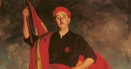 Framento del retrato de Franco, obra de Ignacio Zuloaga, pintado en 1941