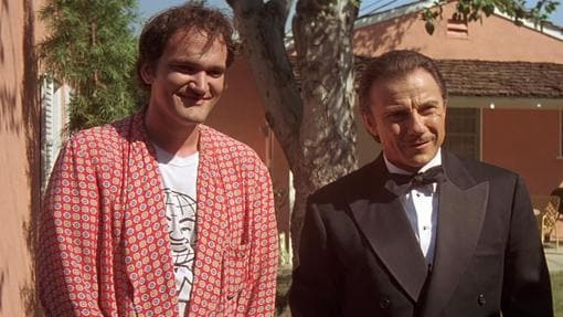 Tarantino y Harvey Keitel en una escena de «Pulp Fiction»