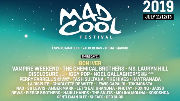 Este es el horario del Mad Cool Festival 2019