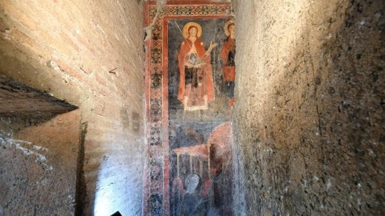 El fresco medieval hallado en Roma en perfecto estado de conservación