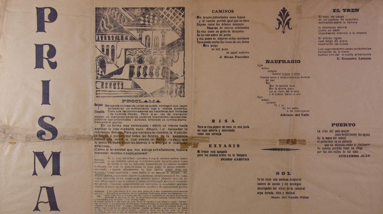 Reproducción de la revista «Prisma» que Borges dedicó a Macedonio Fernández