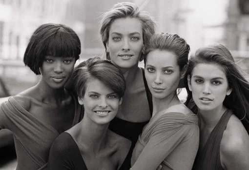 Las modelos Naomi Campbell, Linda Evangelista, Tatjana Patitz, Christy Turlington y Cindy Crawford, fotografiadas por Peter Lindbergh