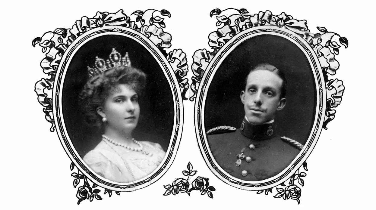 Imágenes de Alfonso XIII y Victoria Eugenia de Battenberg con motivo de su boda, el 31 de mayo de 1906