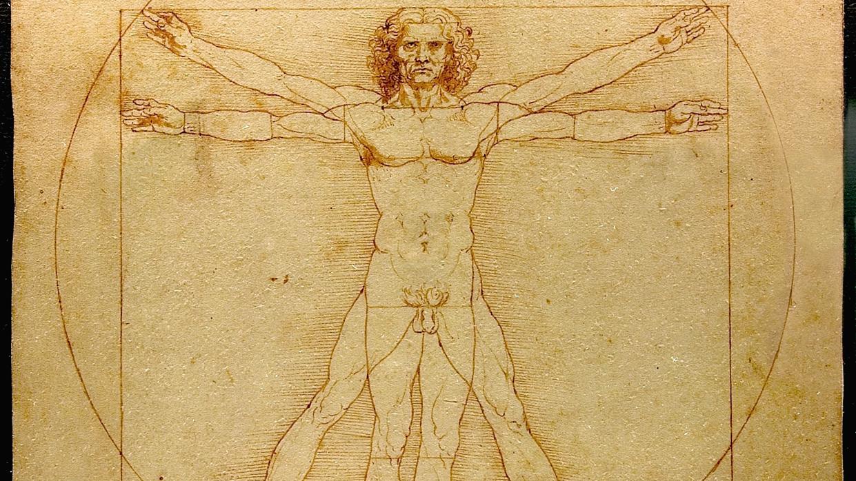 Detalle de «El hombre de Vitruvio», de Leonardo da Vinci