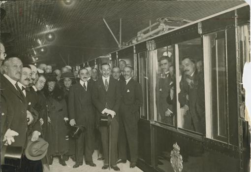 Una imagen de la inauguración de la primera línea de Metro Madrid, el 17 de octubre de 1919