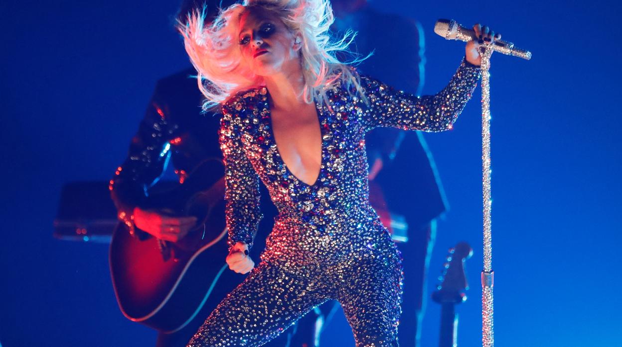 Lady Gaga, durante su actuación en la gala de los Grammy