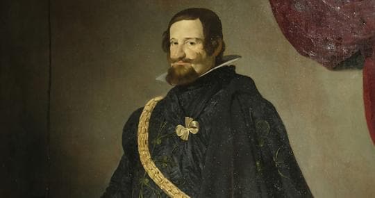 Detalle del retrato de «Gaspar de Guzmán, Conde-Duque de Olivares», de Velázquez