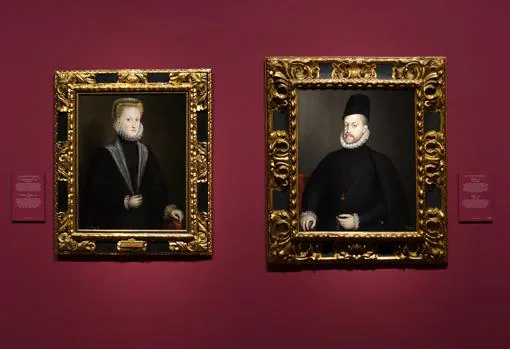 Dos de las cuatro obras de Anguissola que atesora el Prado. A la izquierda, "La reina Ana de Austria". A la derecha, "Felipe II"