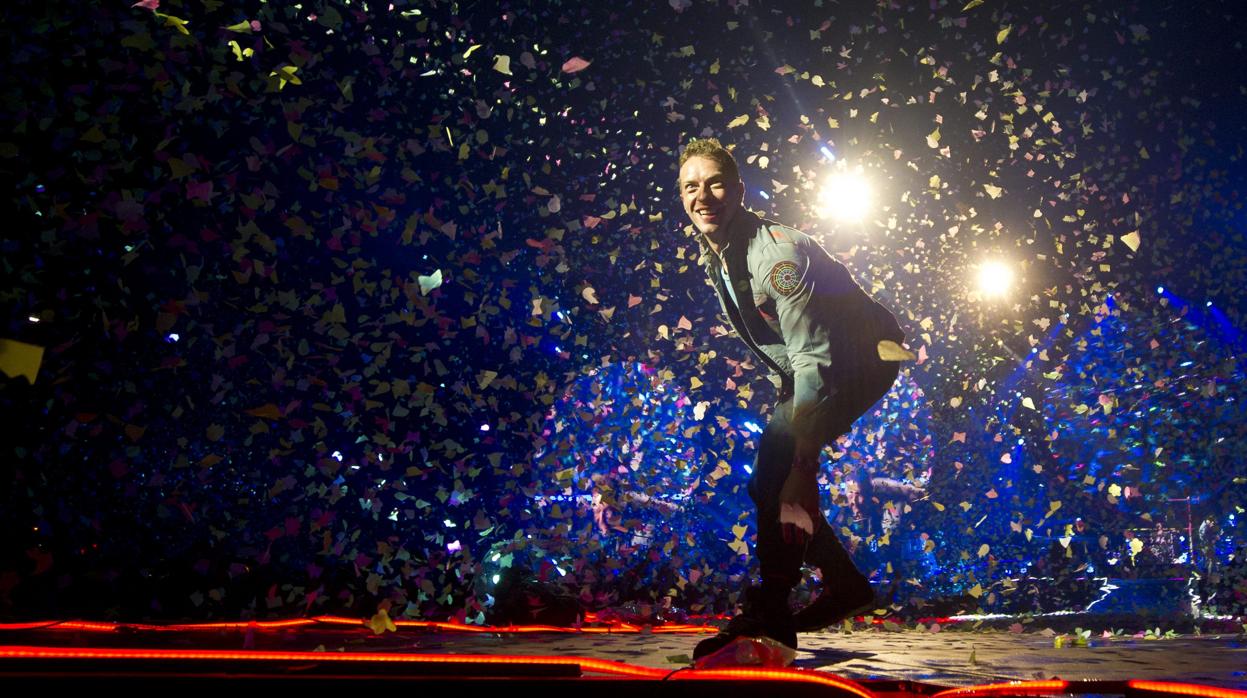 Chris Martin en un concierto en Madrid en 2012