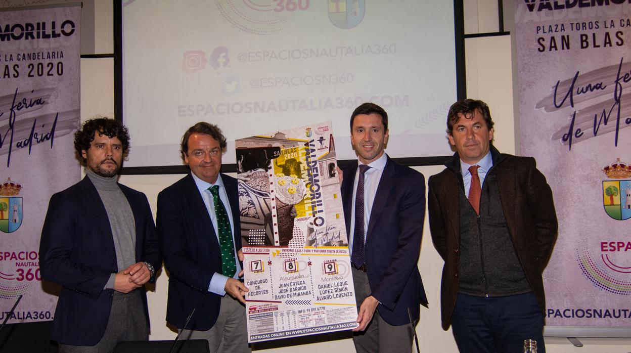 Miguel Abellán, Rafael García Garrido, Santiago Villena y Víctor Zabala, en la presentación de los carteles