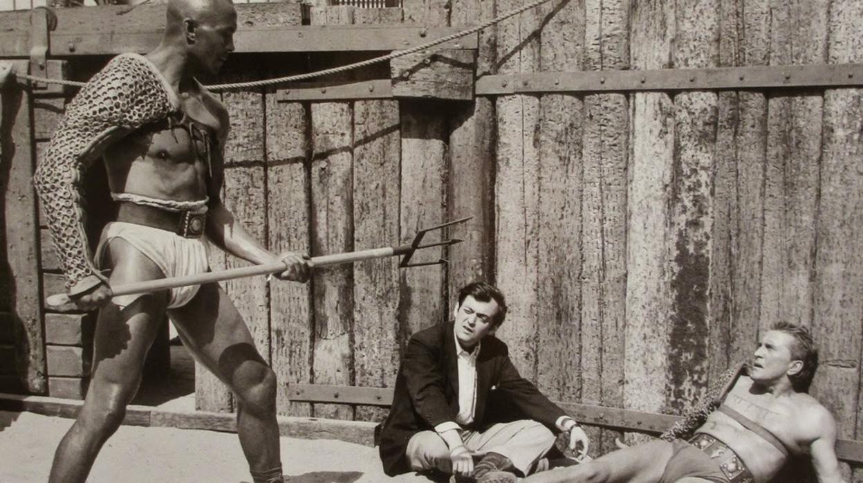 Kirk Douglas y Kubrick durante el rodaje de «Espartaco»