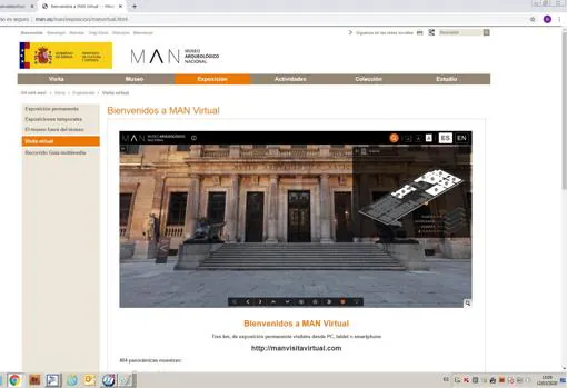 Captura de la visita virtual del Museo Arqueológico Nacional