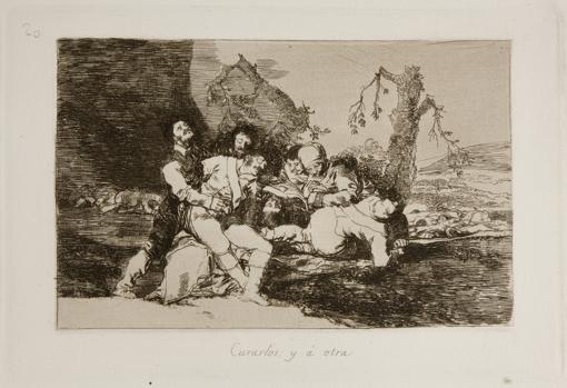 «Cúralos y a otra», aguafuerte de «Los Desastres de la Guerra», de Goya