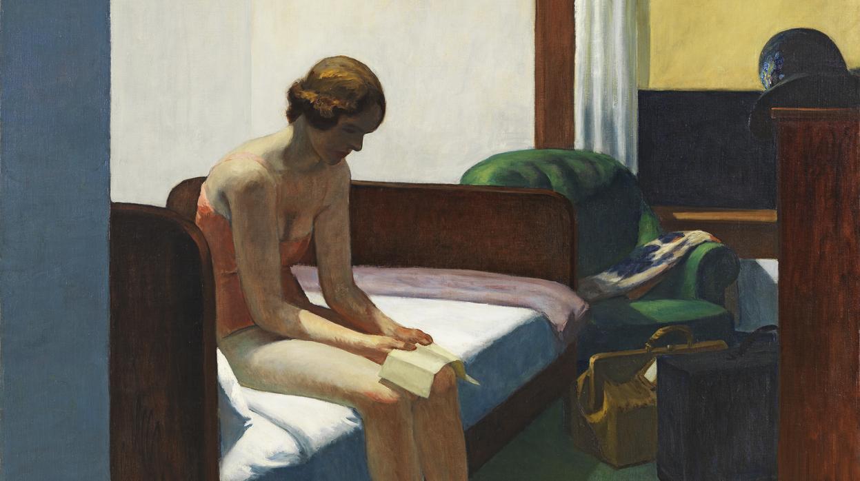 Detalle de «Hotel Room» (1931), de Hopper