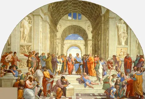 "La Escuela de Atenas", de Rafael (Estancia de la Signatura, Vaticano)