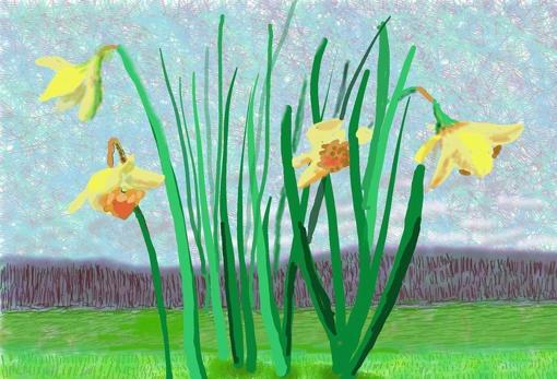 «Recuerda que no pueden cancelar la primavera», obra realizada por David Hockney con un iPad