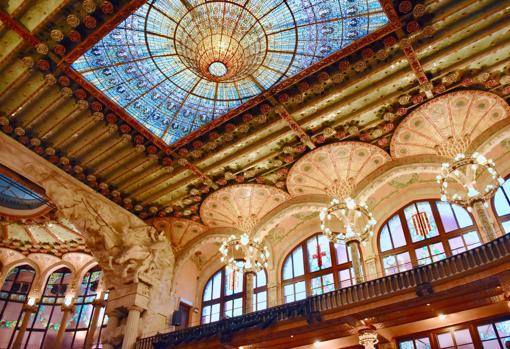 Vista del interior del Palau de la Música, en Barcelona