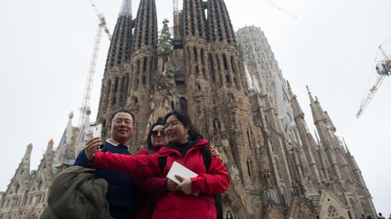 Un selfie con la Sagrada Familia como telón de fondo