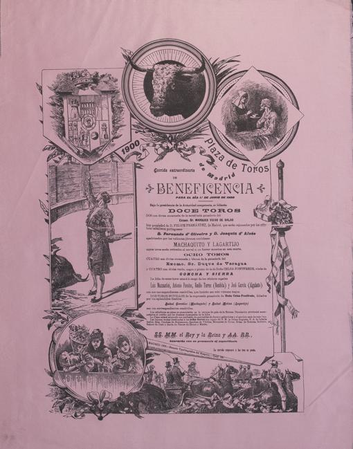 Cartel en seda natural de la Corrida de Beneficencia de 1900, a un precio de 650 euros