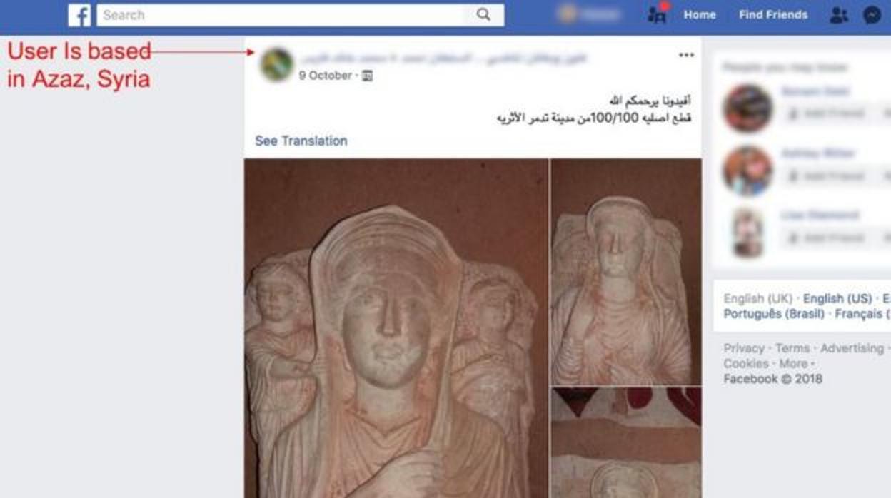 Facebook prohíbe el tráfico ilegal de antigüedades saqueadas «a la carta»