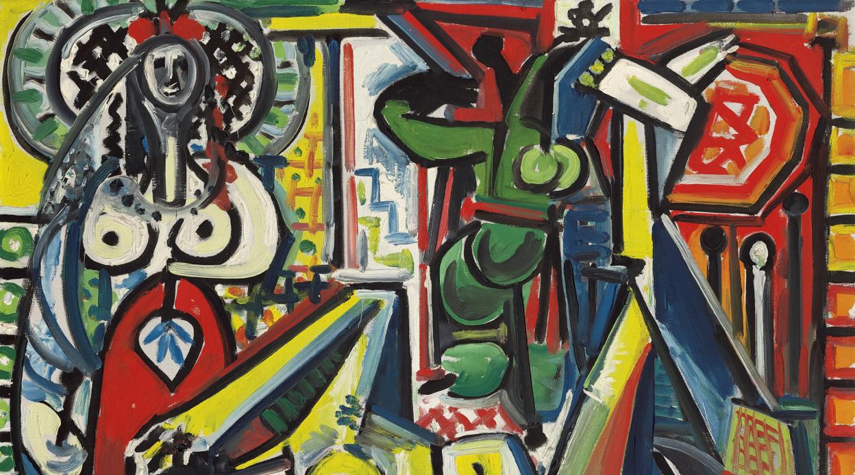 Detalle de «Las mujeres de Argel (versión F), de Picasso (1955)