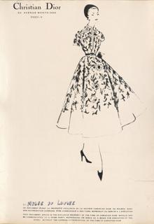 Boceto del vestido Museo del Louvre, diseñado por Dior