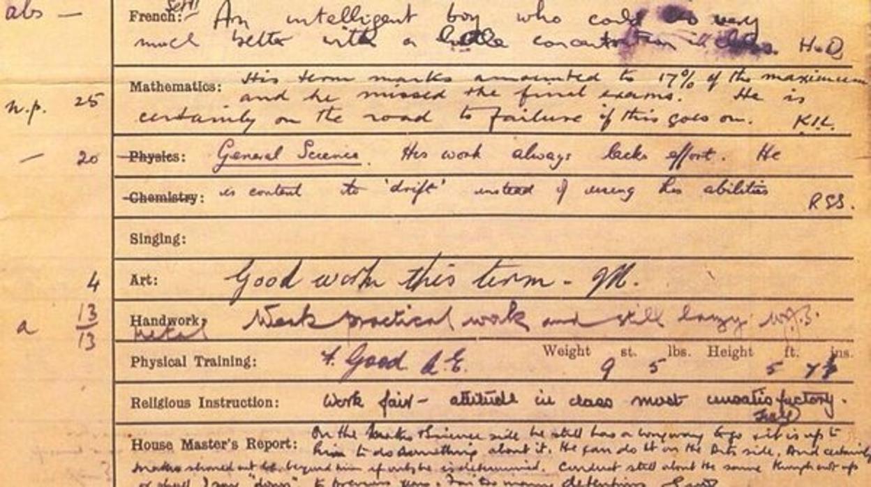 Boletín de notas de John Lennon