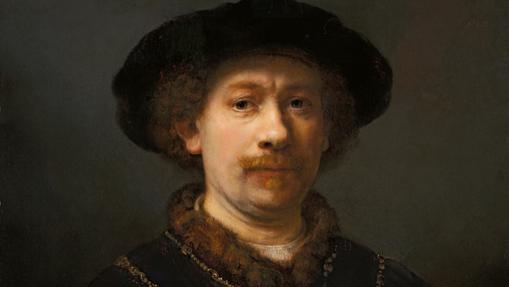 «Autorretrato con gorra y dos cadenas», de Rembrandt, óleo de h. 1642-3