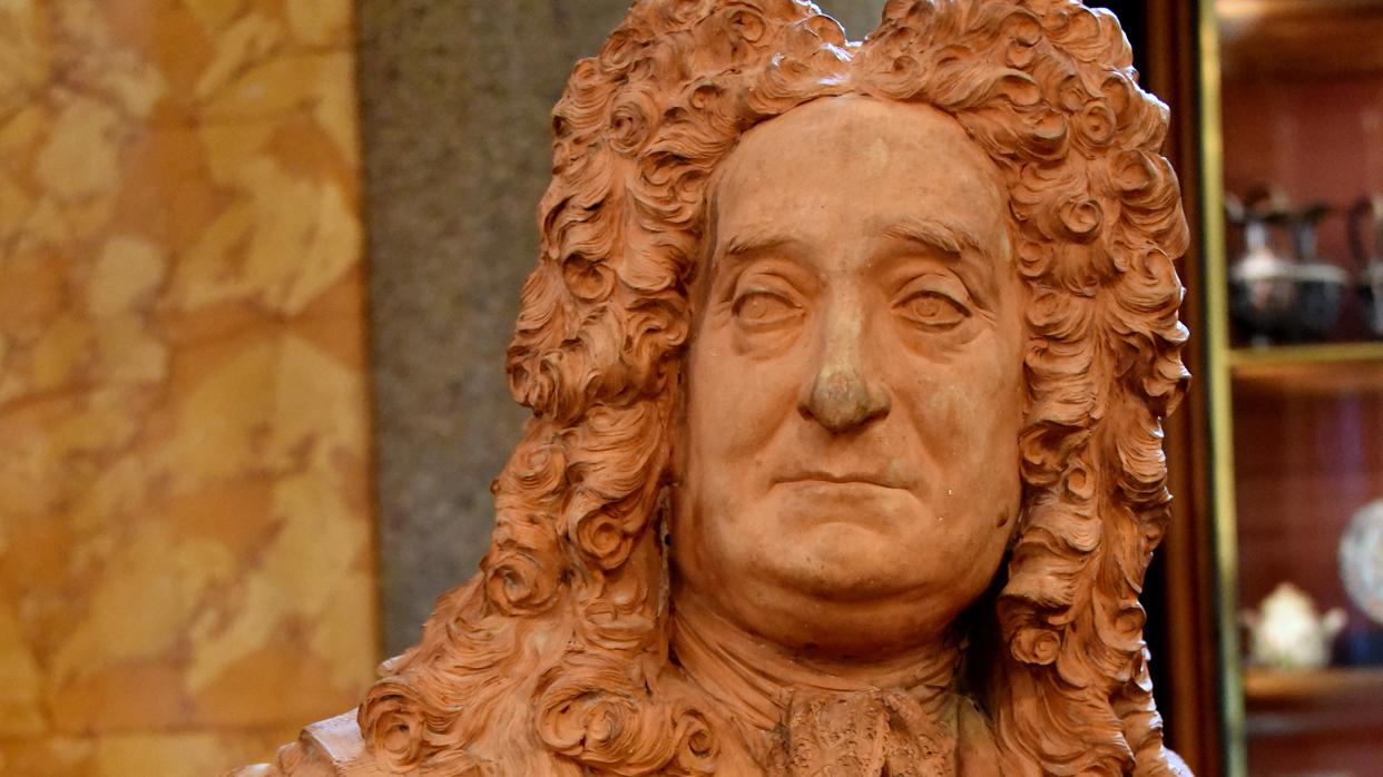 El busto de Sir Hans Sloane, en la ubicación que tenía en el British Museum