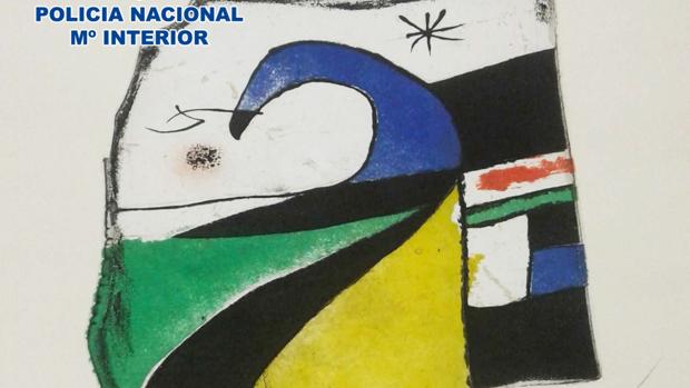 La Policía Nacional localiza una obra desaparecida de Miró cuando iba a ser subastada en Londres