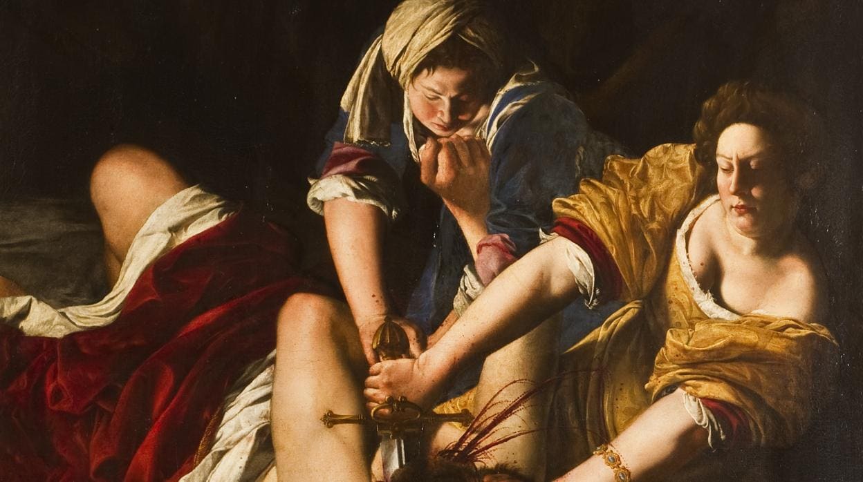 Detalle de «Judit decapitando a Holofernes», de Artemisia Gentileschi