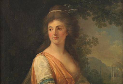 Detalle de «Anna Escher von Muralt», de Angelica Kauffmann