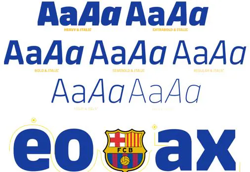 Tipografía elaborada para el Fútbol Club Barcelona